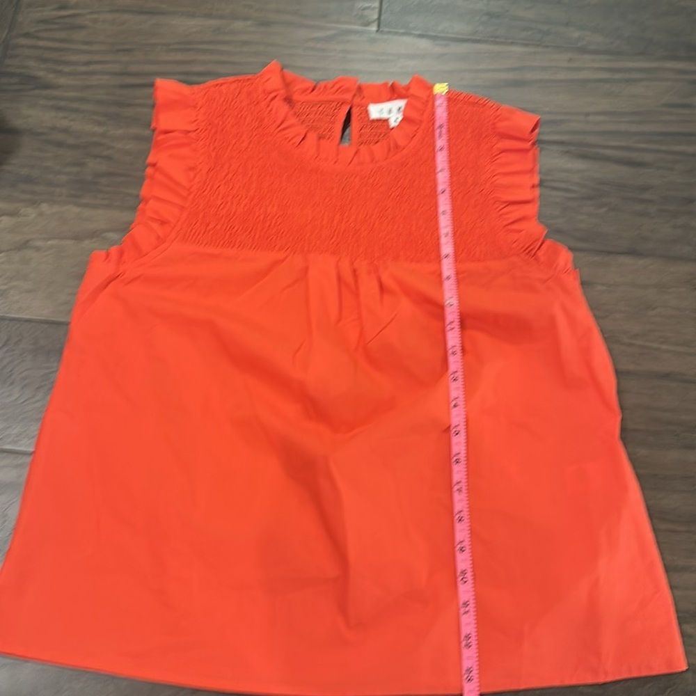 THML Orange Smocked Top Sz M - Picture 8 of 8